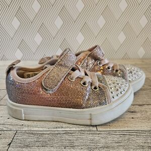 Skechers Twinkle Toes Twinkle Sparks Sequin Flash Toddler Pink Sparkle Size 9